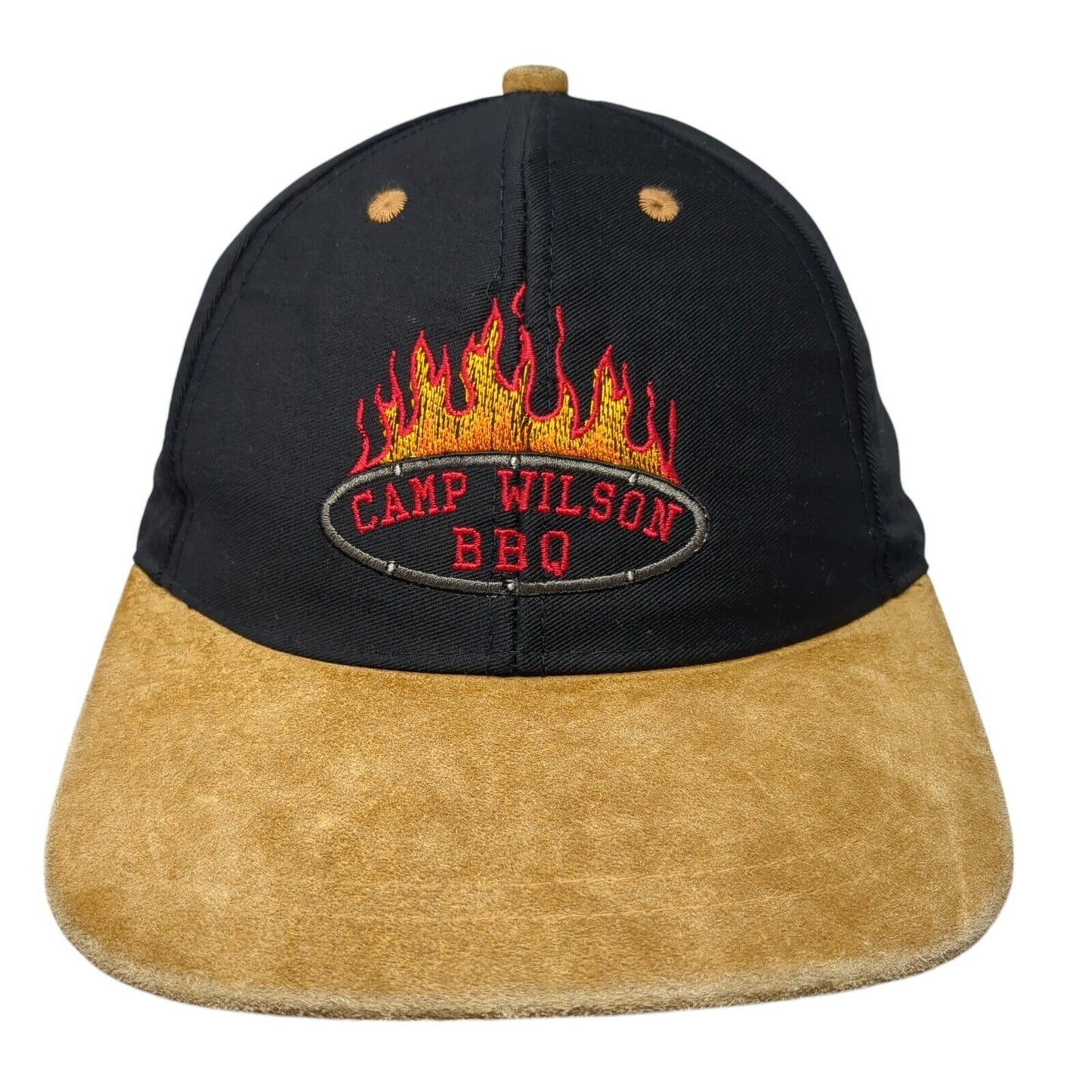 Camp Wilson Bbq Slideback Hat Black OS Adjustable Embroidered 6 Panel Nissin