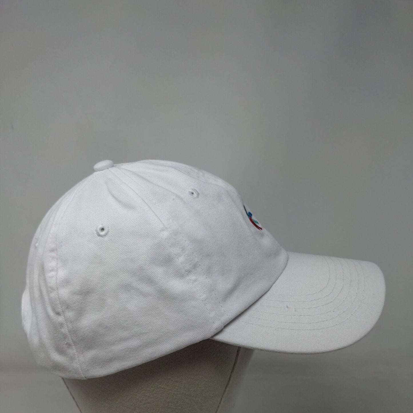 Apollo USA Slideback Hat White One Size Adjustable Embroidered Vented Holes