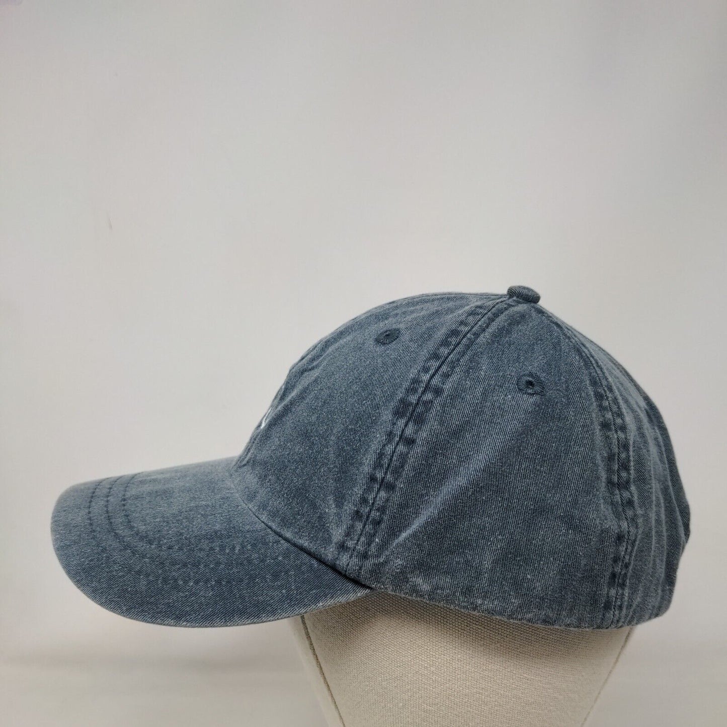Anchor Slideback Hat Blue One Size Embroidered Adjustable Leather Strap