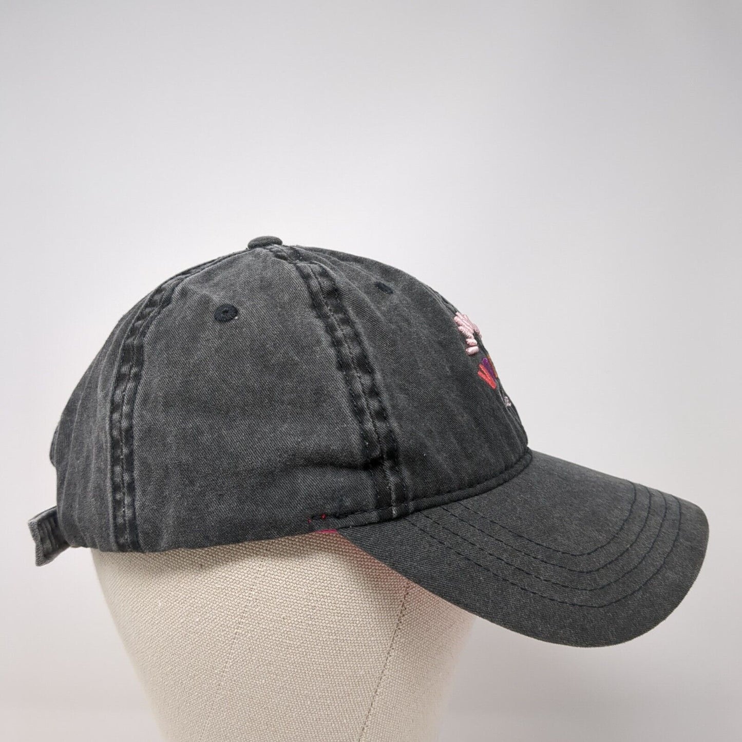 Vacay Babe Slideback Hat Gray One Size Adjustable Embroidered Vented Holes