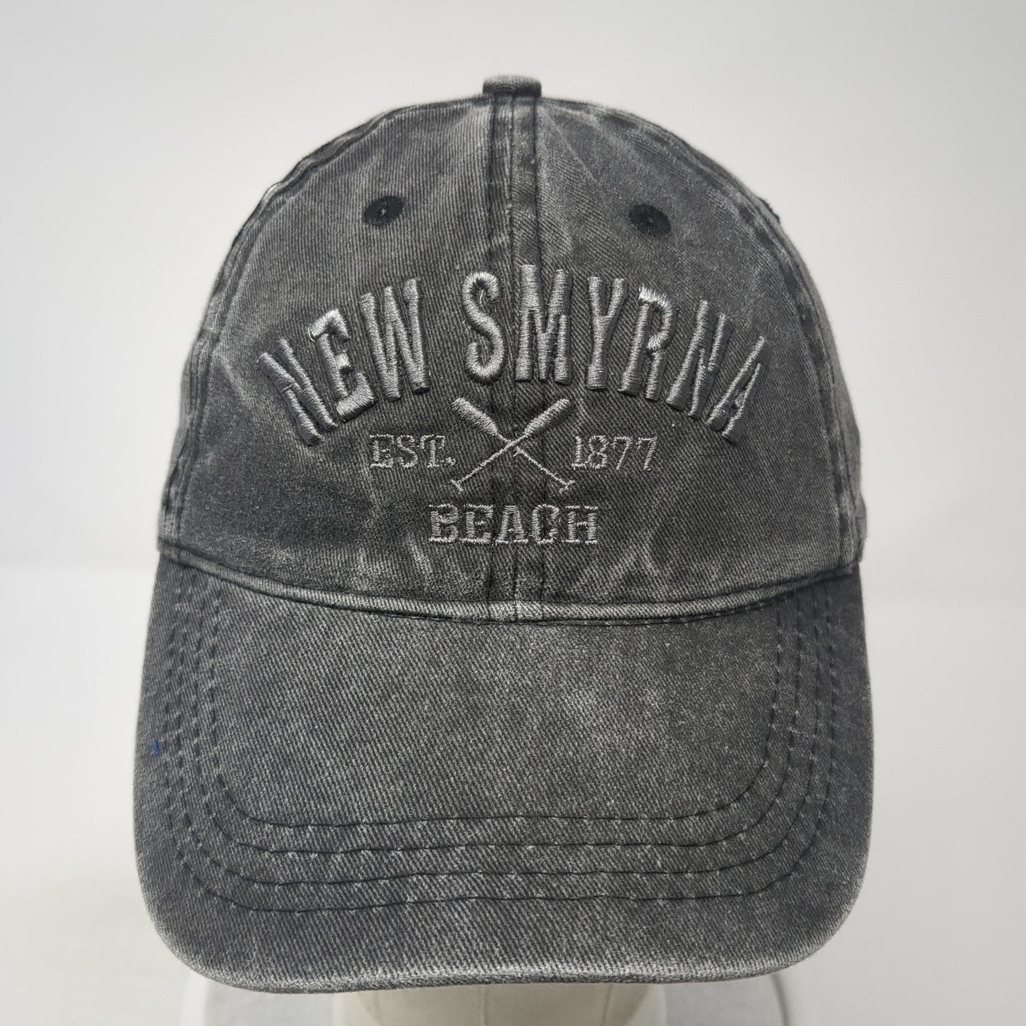 New Smyrna Beach Est. 1877 Strapback Baseball Cap Gray OS Adjustable Lucky 7
