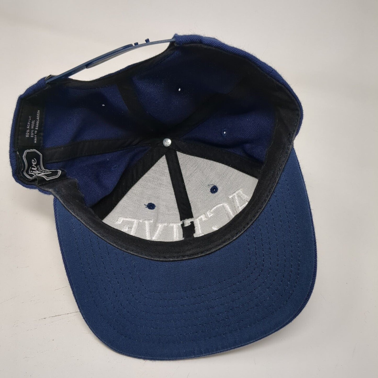 Active Snapback Hat Blue One Size Adjustable Embroidered 6 Panel