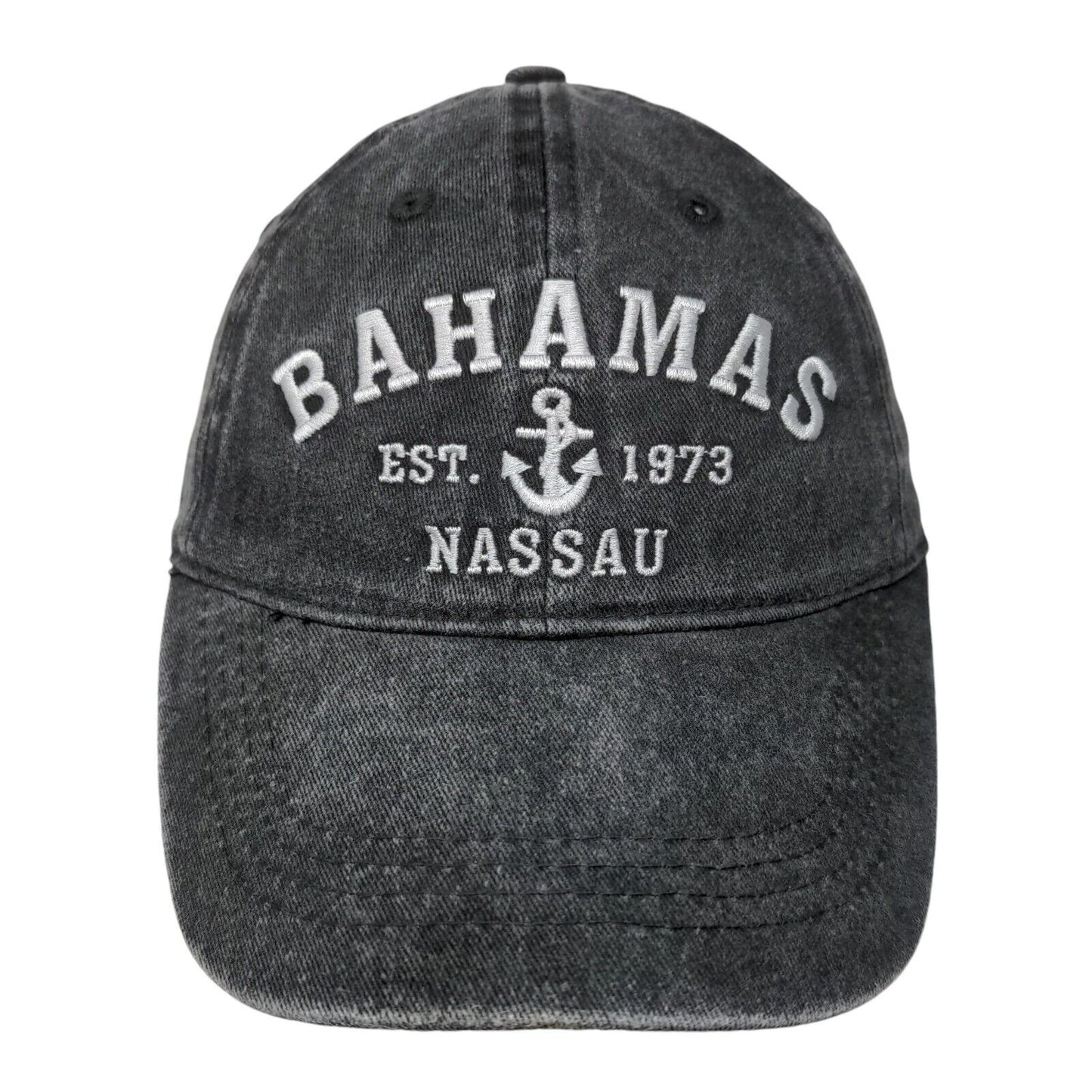 Bahamas Est 1973 Nassau Strapback Hat Gray One Size Adjustable Embroidered