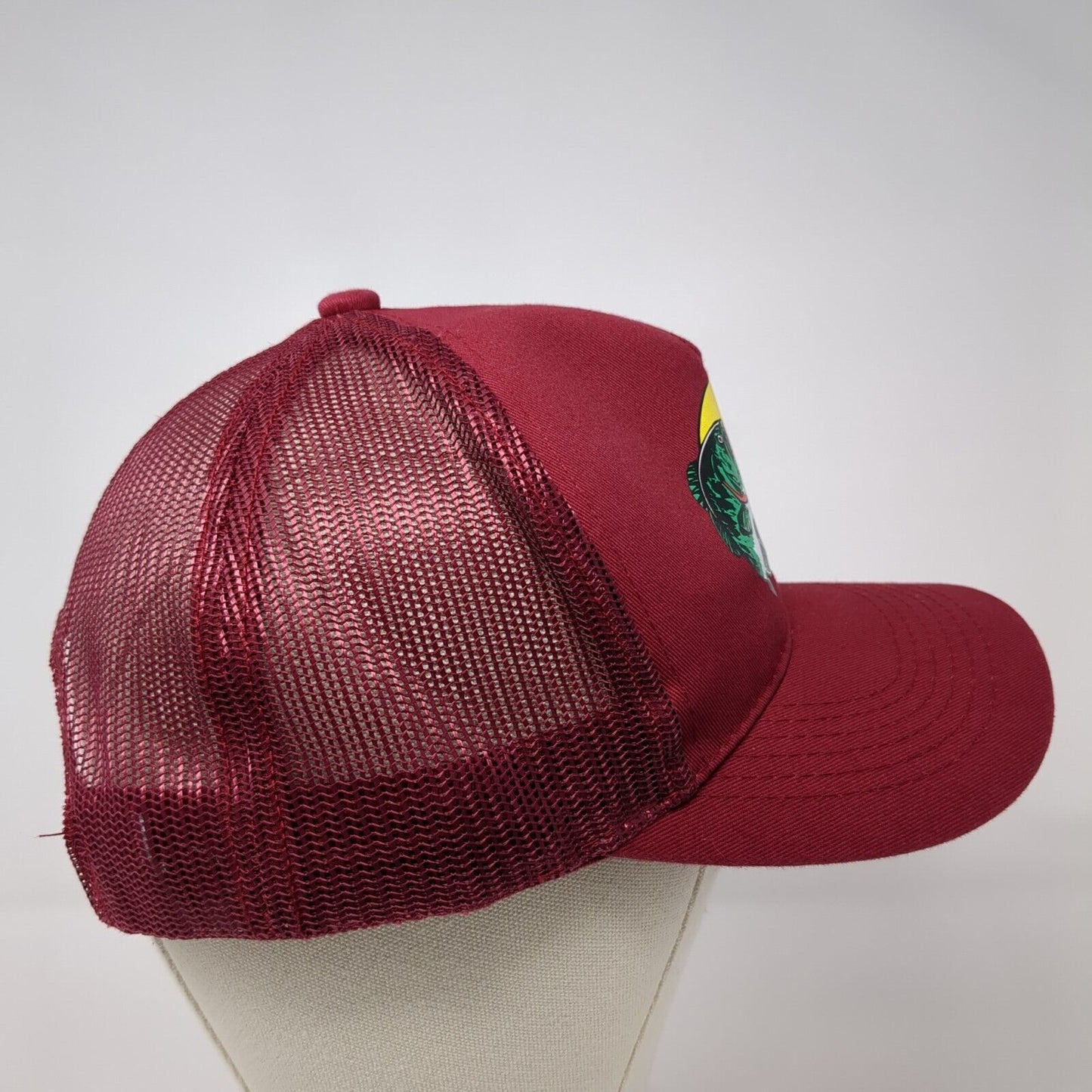 Bass Pro Shops Gone Fishing Snapback Trucker Hat Red OSFM Mesh Back