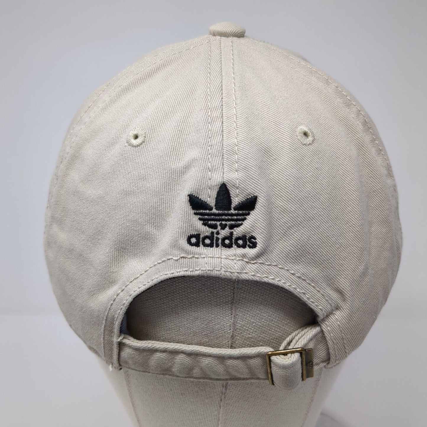 Adidas Trefoil Slideback Hat Tan One Size Adjustable Embroidered Logo