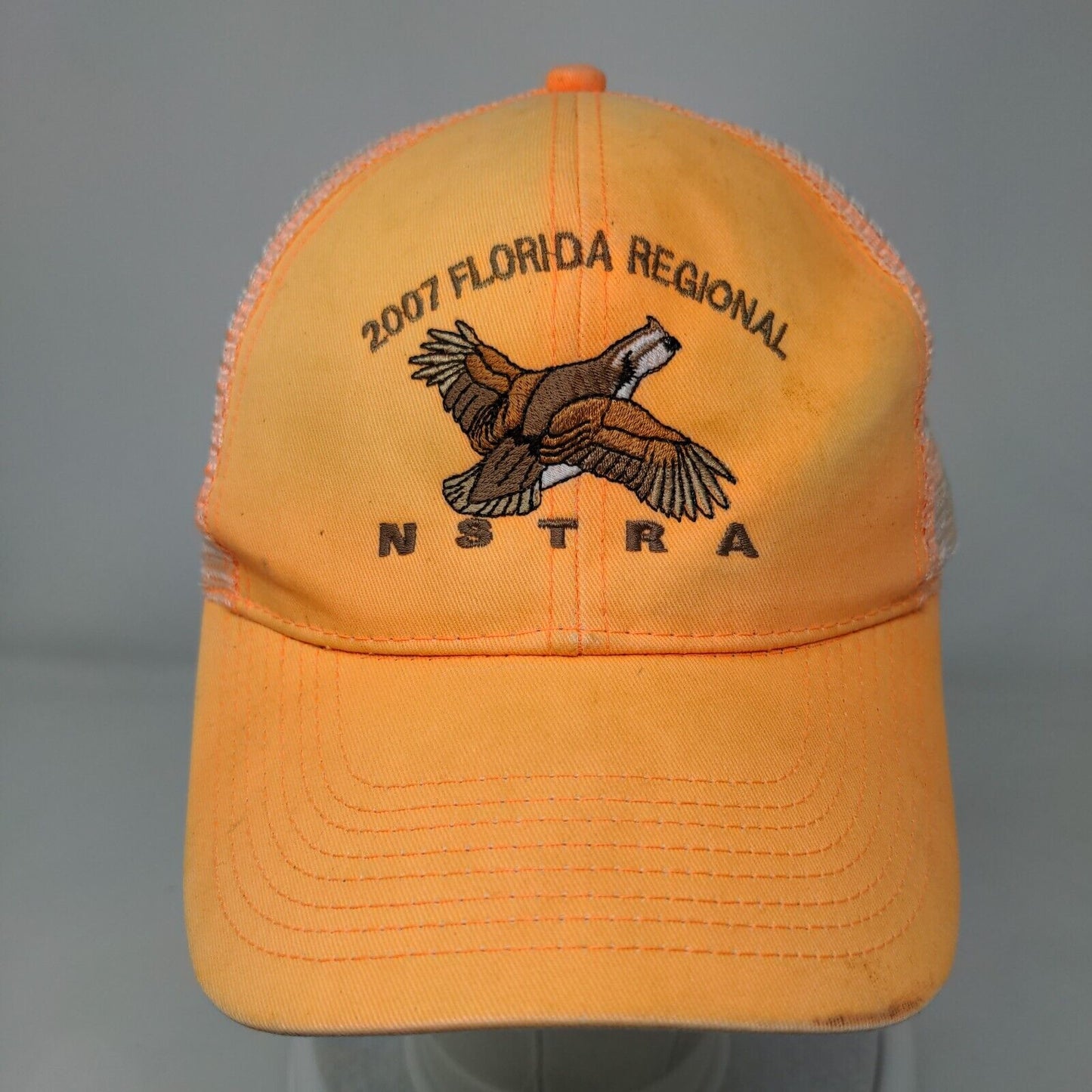 2007 Florida Regional NSTRA Snapback Trucker Hat Orange OSFM Mesh Back Otto