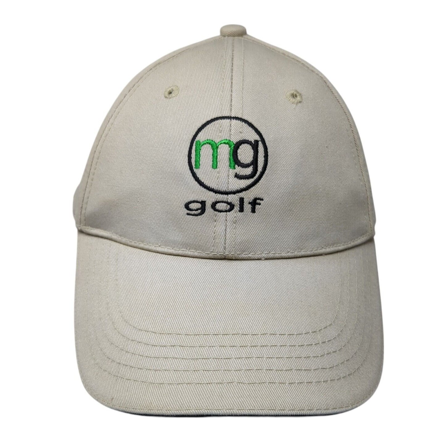 MG Golf Slideback Hat Tan One Size Adjustable Embroidered 6 Panel