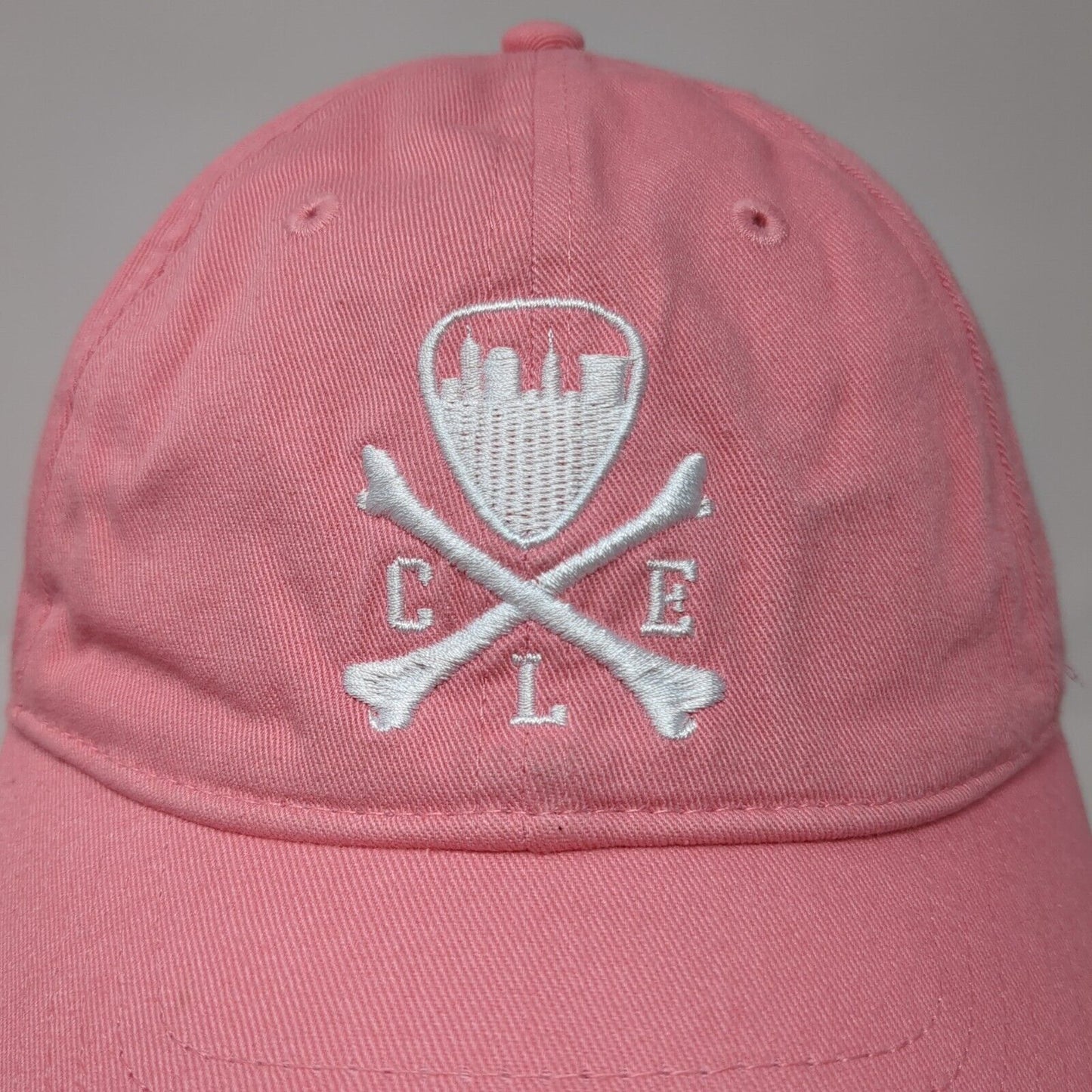 Cleveland Slideback Hat Pink One Size Adjustable Embroidered 6 Panel Cotton