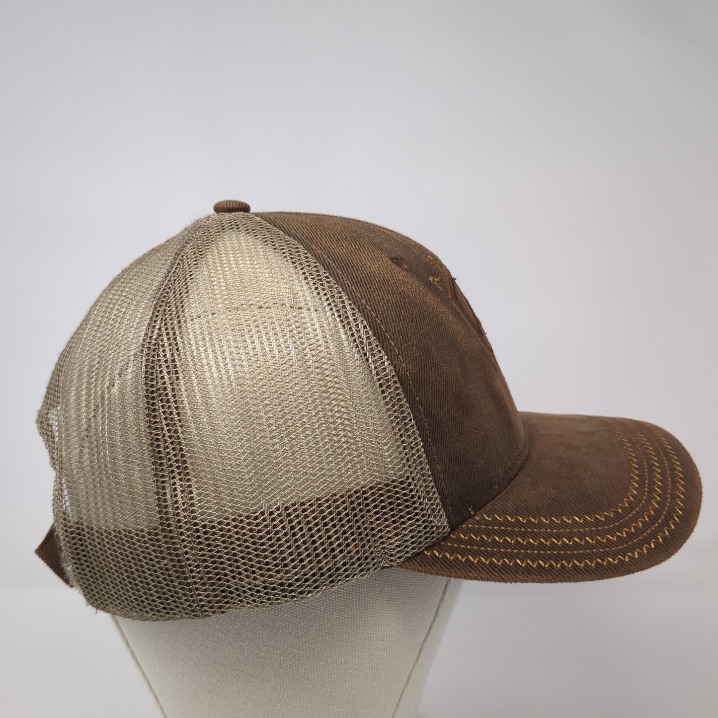 Ariat Strapback Trucker Hat Brown One Size Adjustable Mesh Back 6 Panel