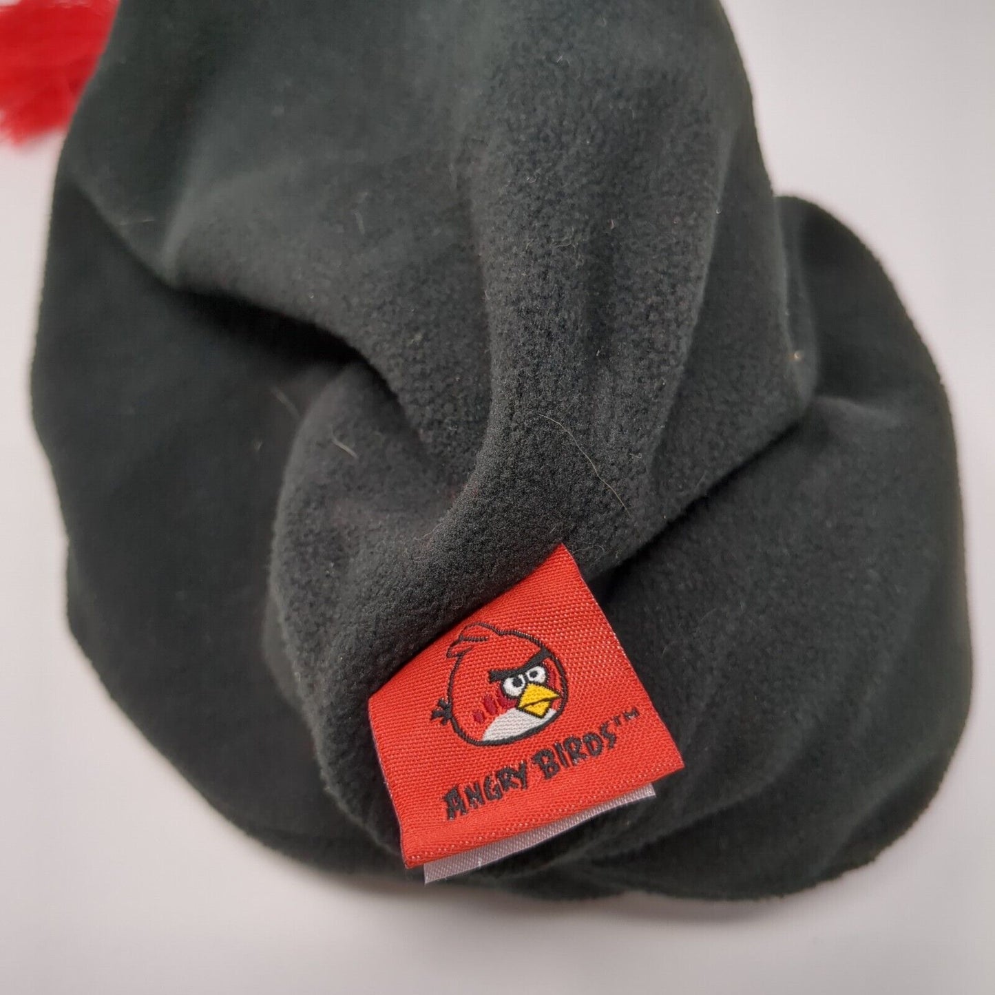 Angry Birds Fleece Beanie Hat Red One Size Lined Braided Embroidered