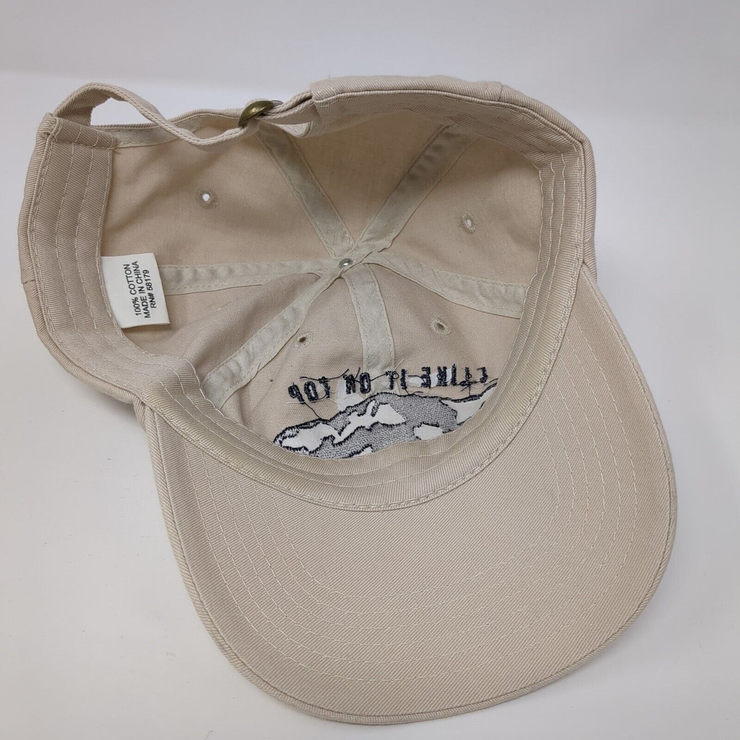 I Like It On Top Pikes Peak Slideback Hat Tan One Size Embroidered