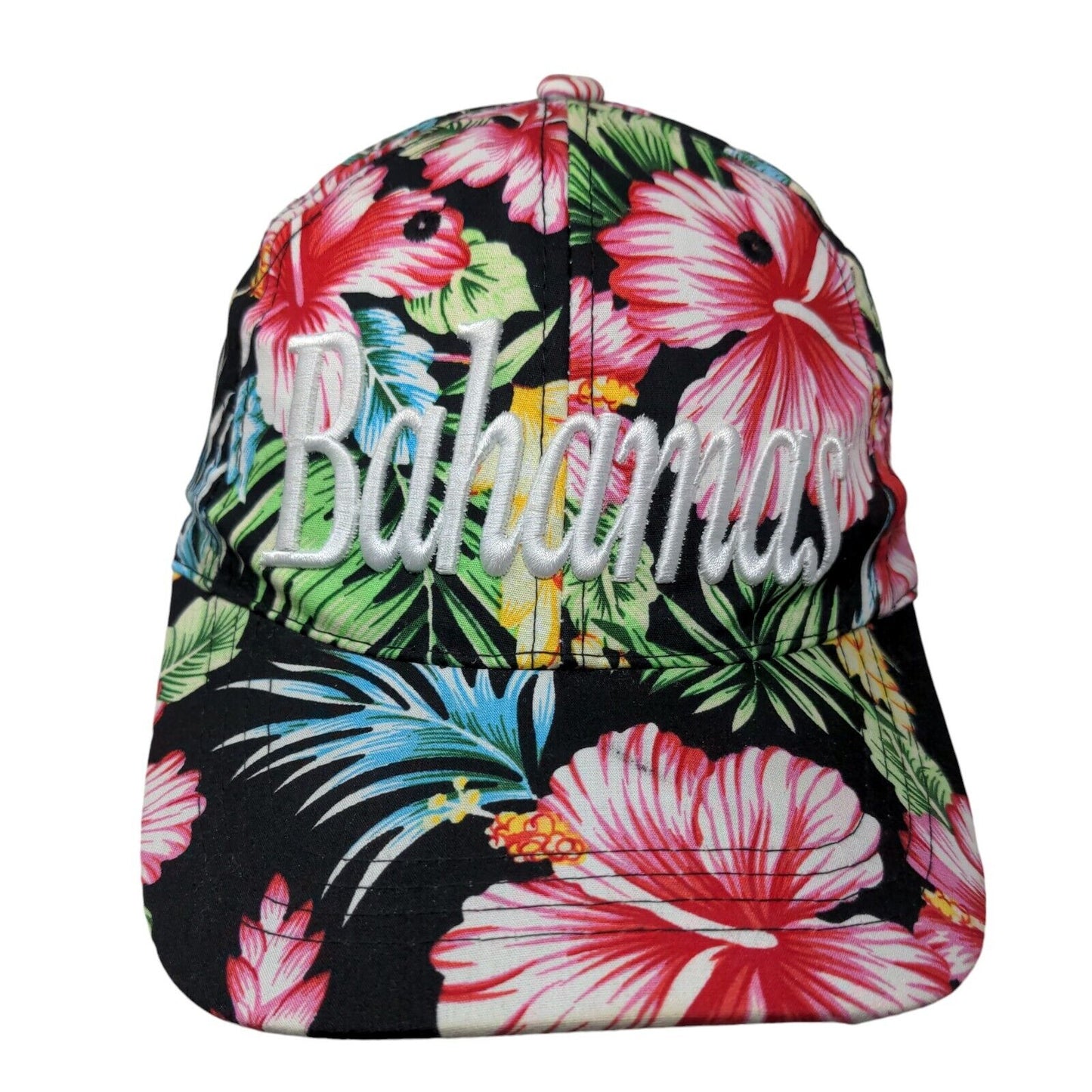 Bahamas Strapback Hat Multicolor One Size Adjustable Embroidered Floral 6 Panel