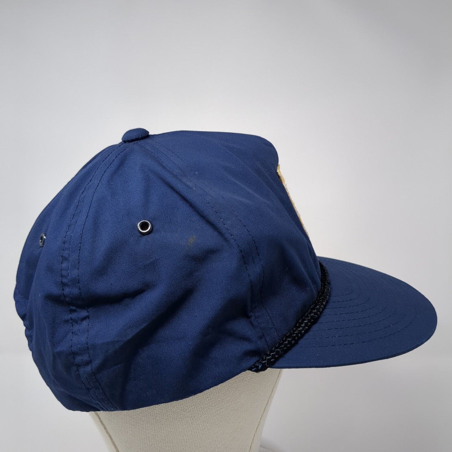 Golf Patch Snapback Hat Blue One Size Adjustable Solid Vent Holes