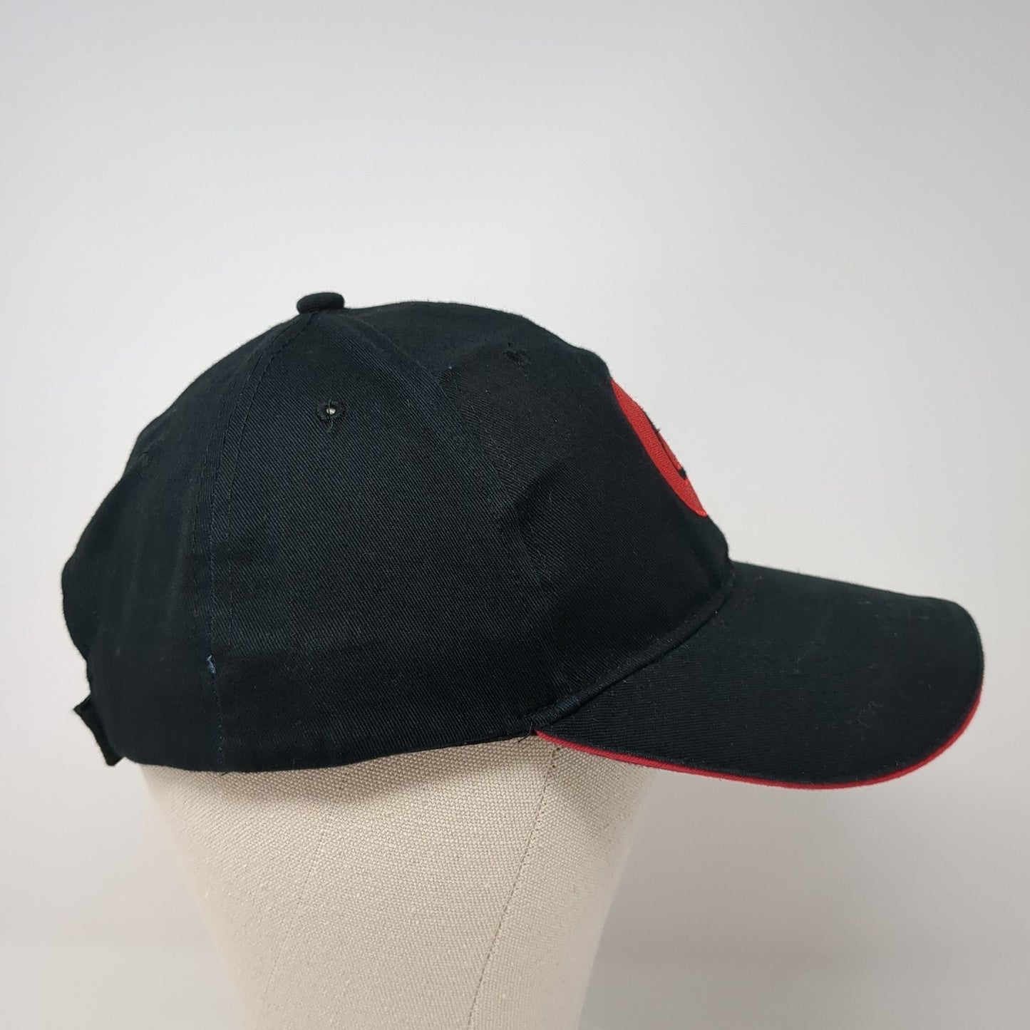 Consolidated Strapback Hat Black One Size Adjustable Embroidered Consbrgs