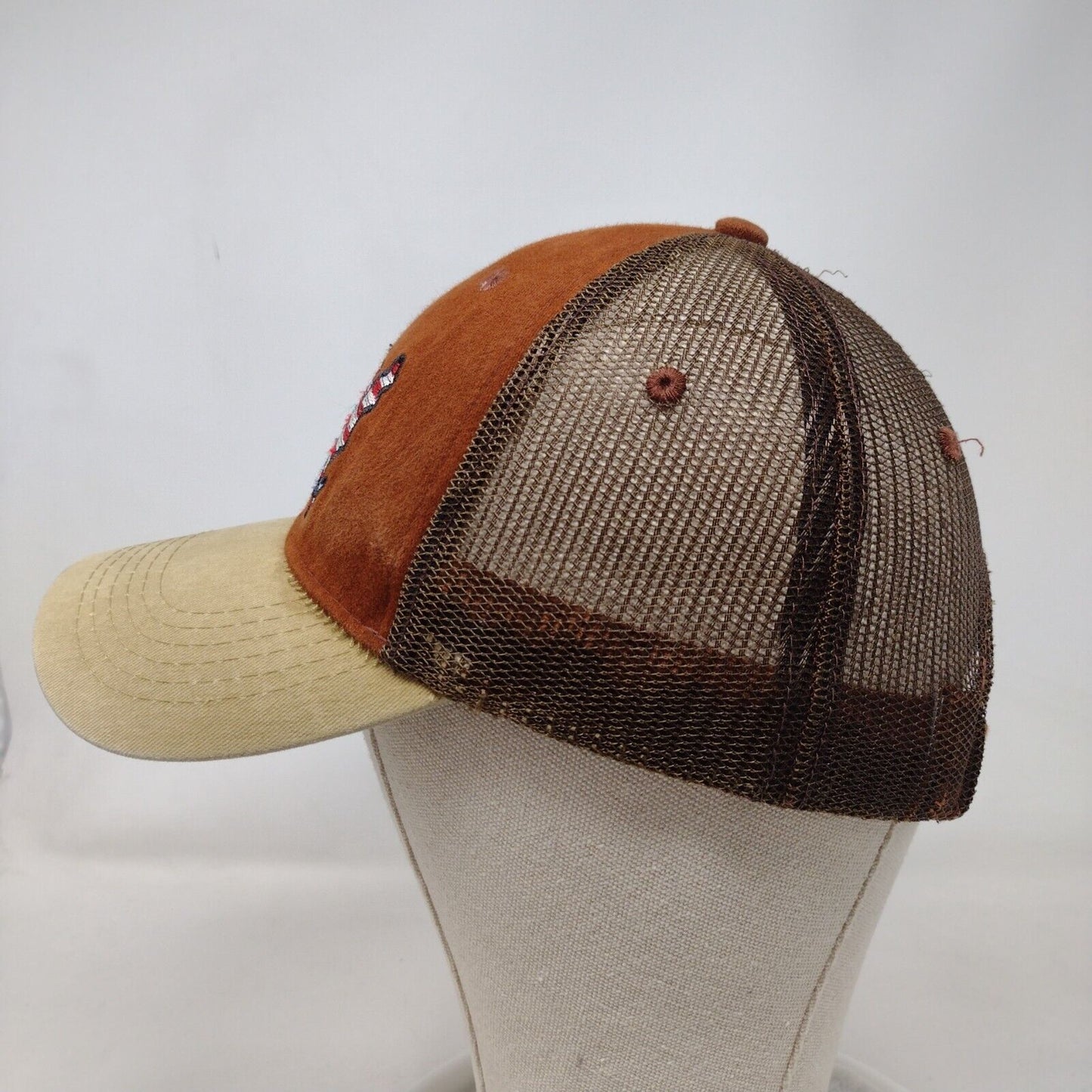 American Flag Eagle Strapback Trucker Hat Multi One Size Mesh Back