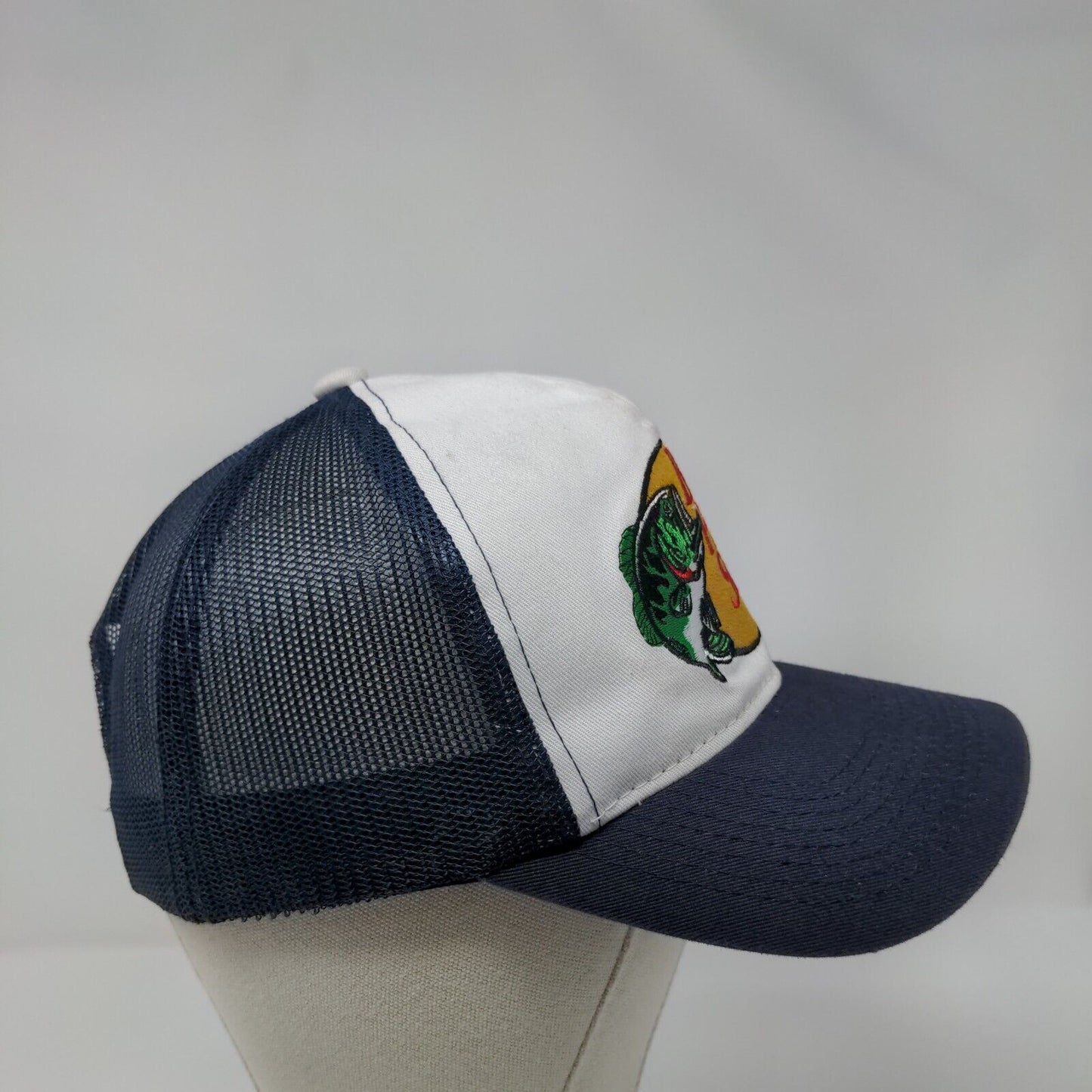 Bass Pro Shops Snapback Trucker Hat Blue OSFM Adjustable Mesh Back Gone Fishing