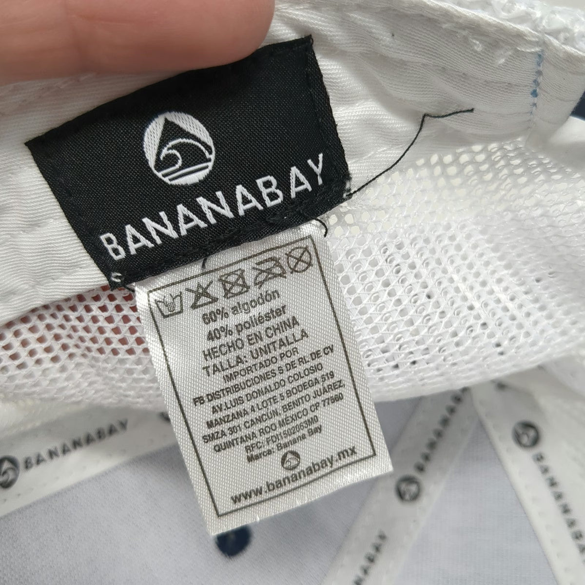 BananaBay Trucker Hat Blue One Size Cabos Mountain Patch Mesh Snapback Logo