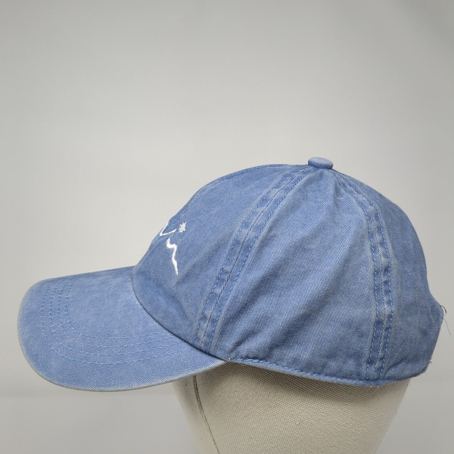 Mountain Slideback Hat Blue One Size Adjustable Embroidered 6 Panel