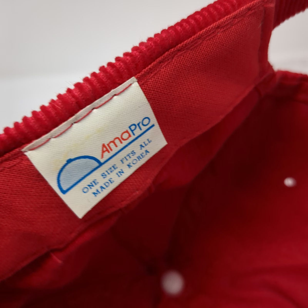 AmaPro 5 Panel Red Hat One Size Corduroy Rope Brim AGA Frigoscandia Strapback