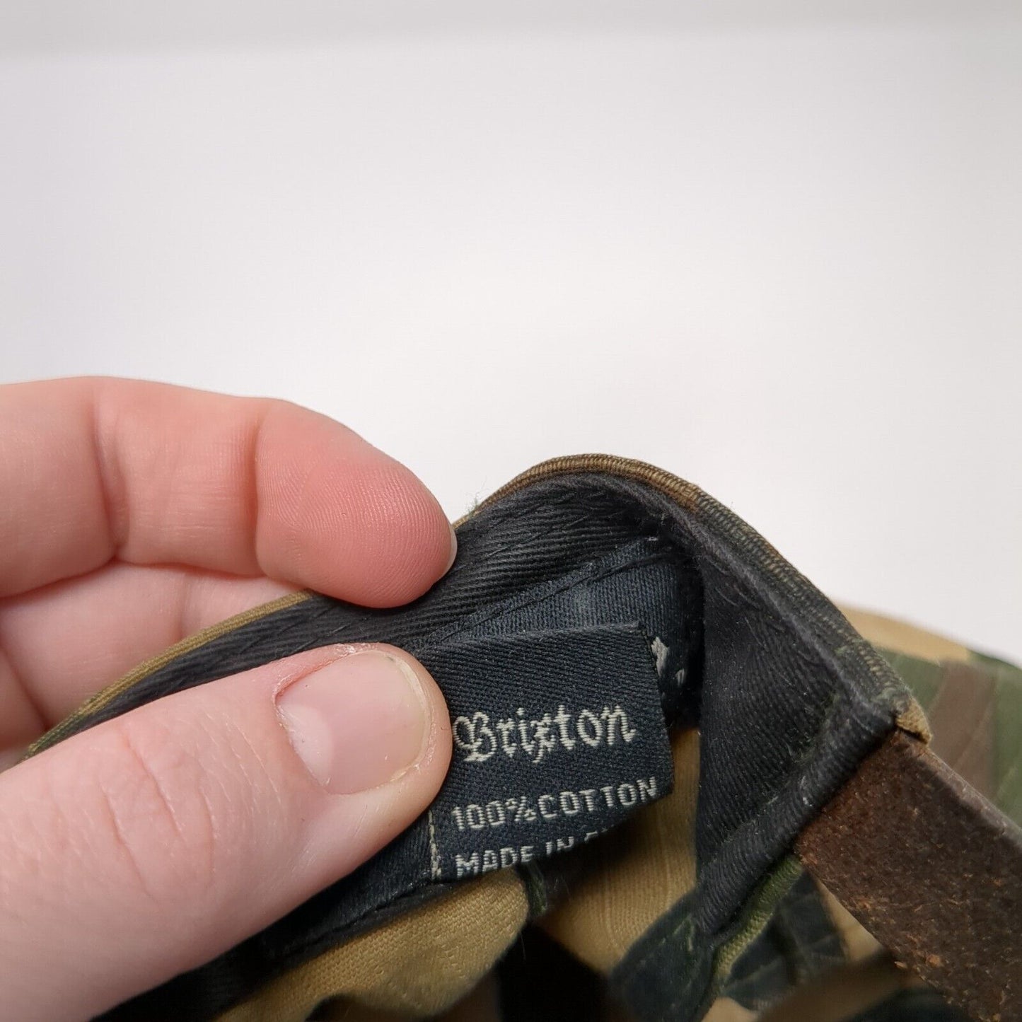 Brxtn Mfg Co Patch Slideback Hat Camouflage One Size Leather Strap