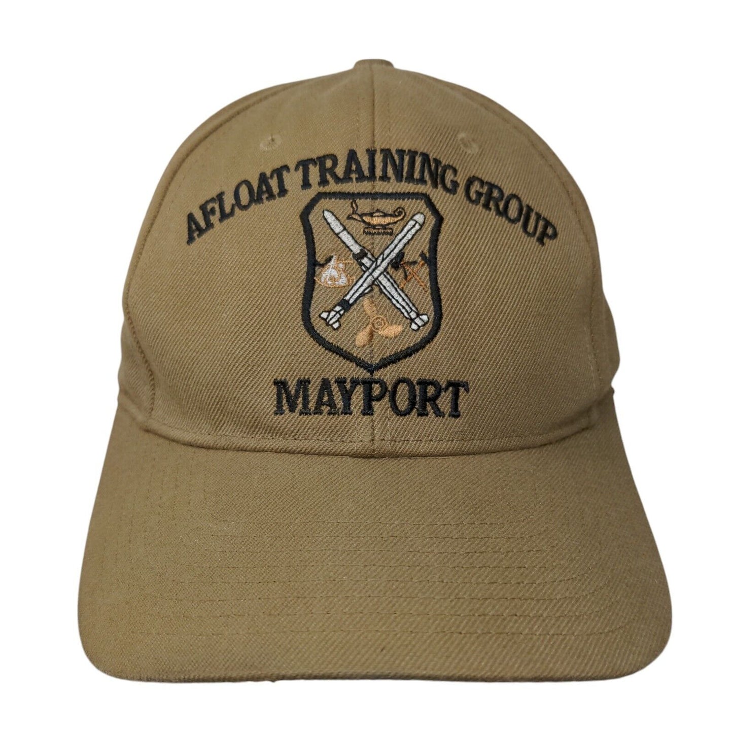 Afloat Training Group Mayport Strapback Hat Brown One Size Embroidered
