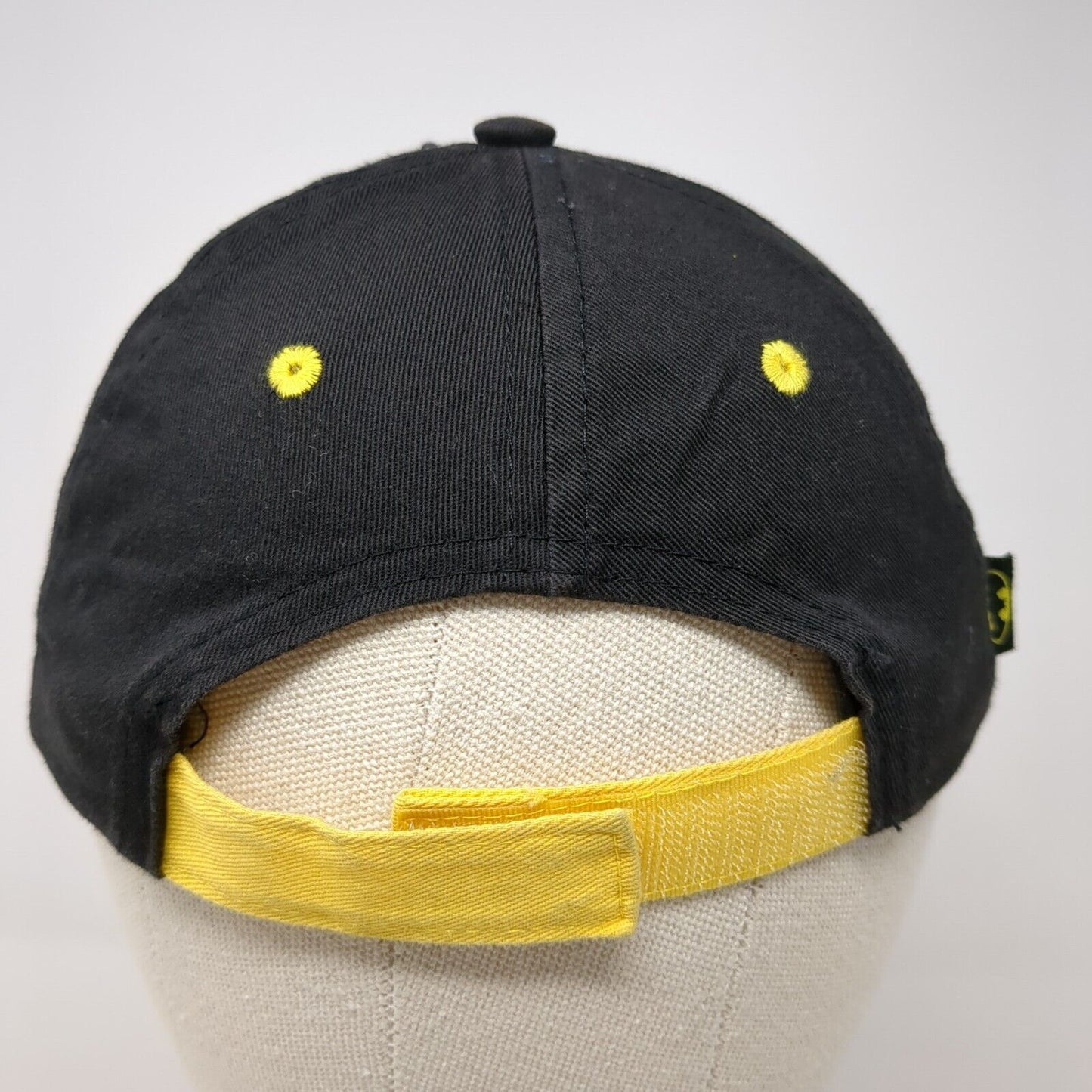 Batman Strapback Hat Black One Size Adjustable 6 Panel Embroidered