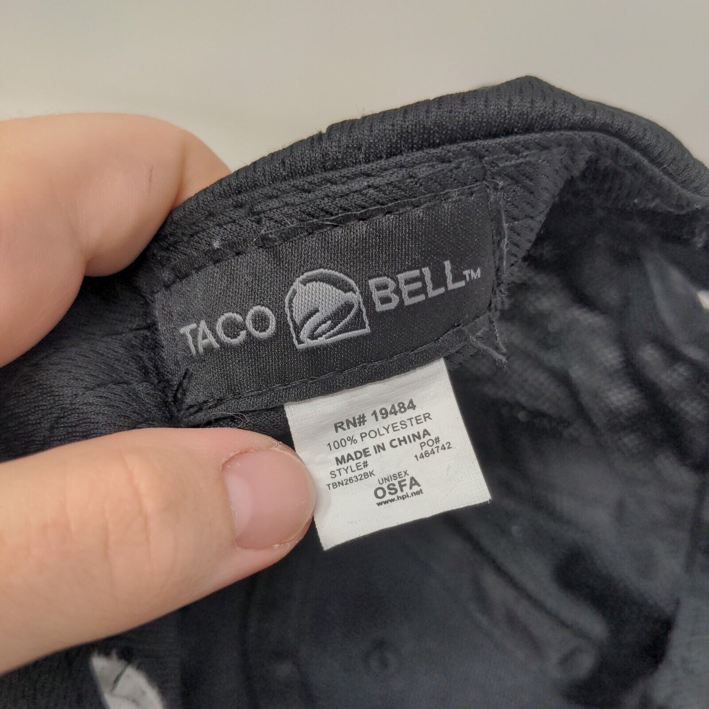 Taco Bell Snapback Hat Black OSFA Adjustable Employee Uniform