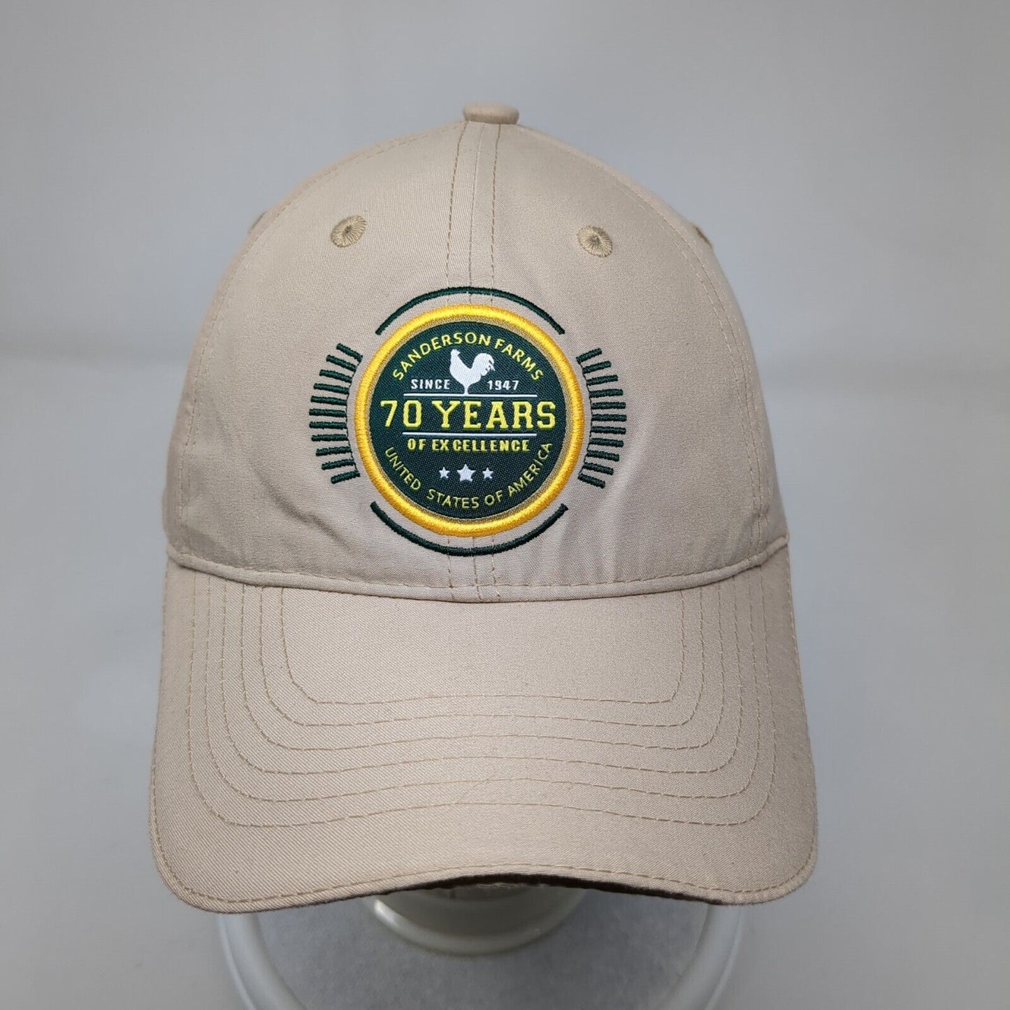 Sanderson Farms 70 Years of Excellence Strapback Hat Tan OS Adjustable 6 Panel
