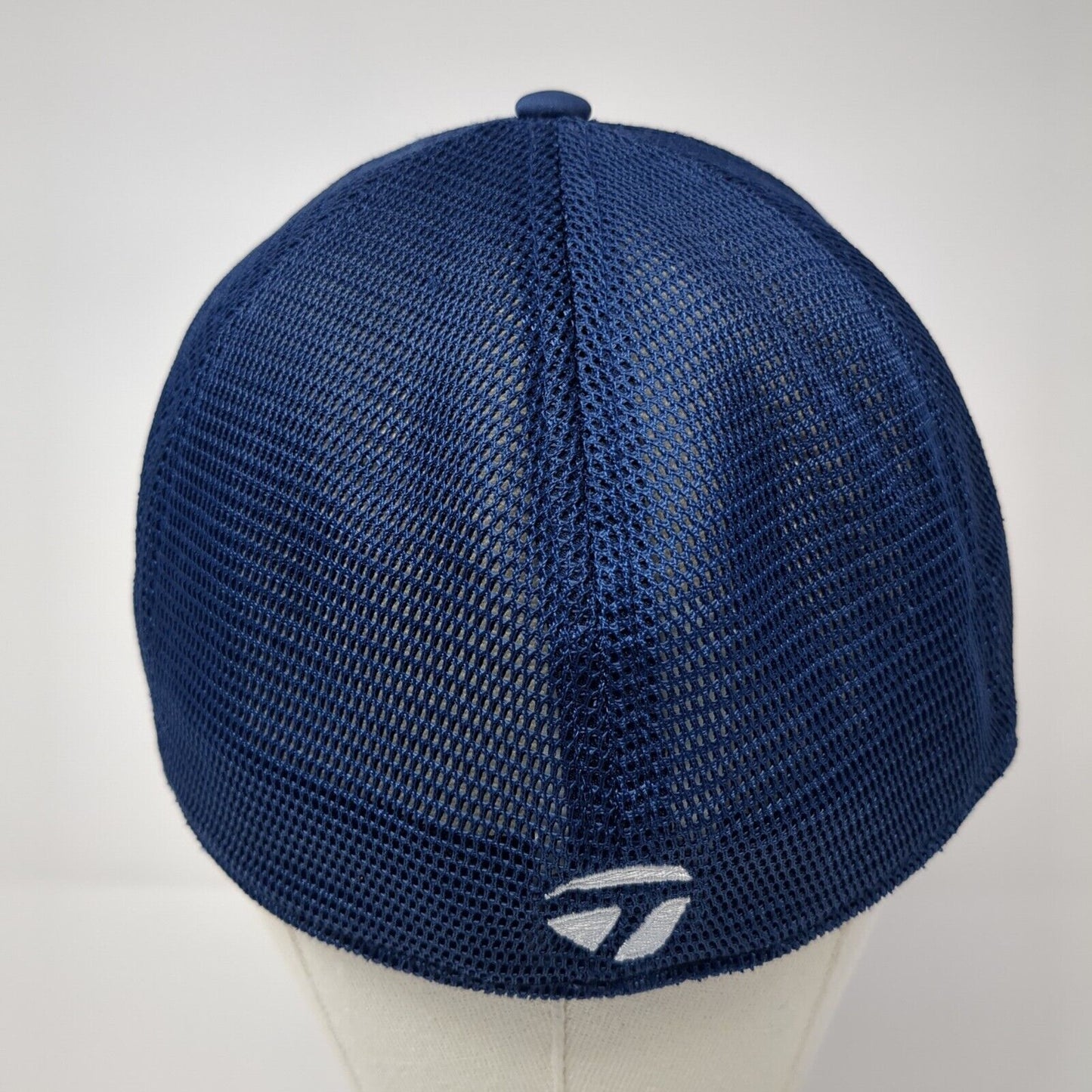 TaylorMade Fitted Mesh Back Hat Blue L/XL Solid Embroidered A-Flex