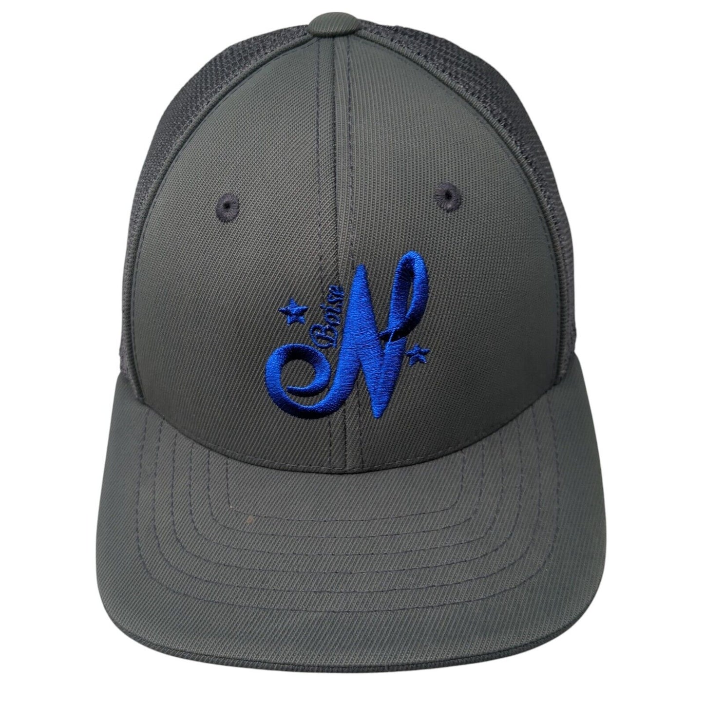 Boise N Youth Fitted Trucker Hat Gray 6 3/8-6 7/8 Mesh Back Pacific Headwear