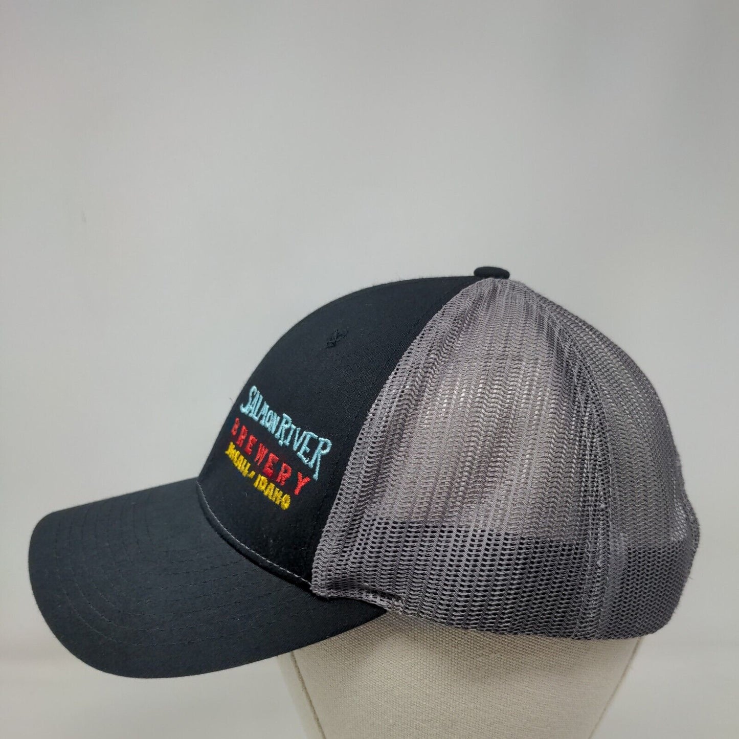 Salmon River Brewery McCall Idaho Snapback Trucker Hat Black M/L Richardson