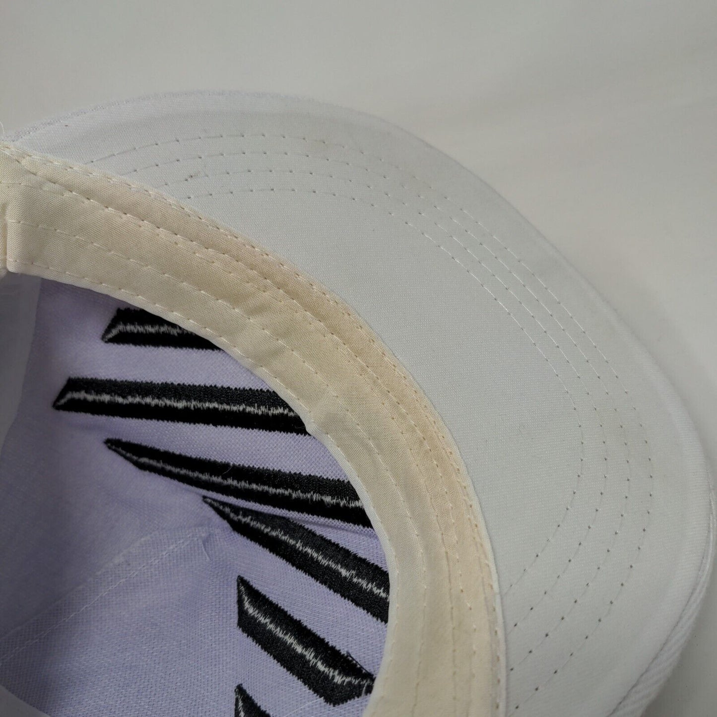 Unbranded Snapback Hat White One Size Adjustable Striped Vent Holes