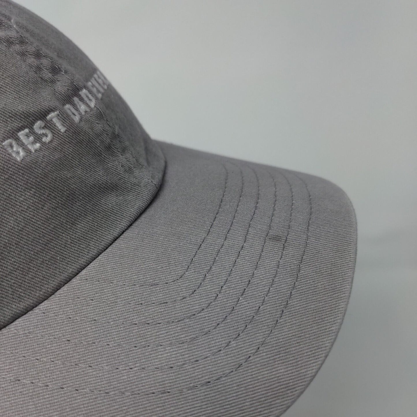 Best Dad Ever Slideback Hat Gray One Size Adjustable Embroidered Wembley Cotton
