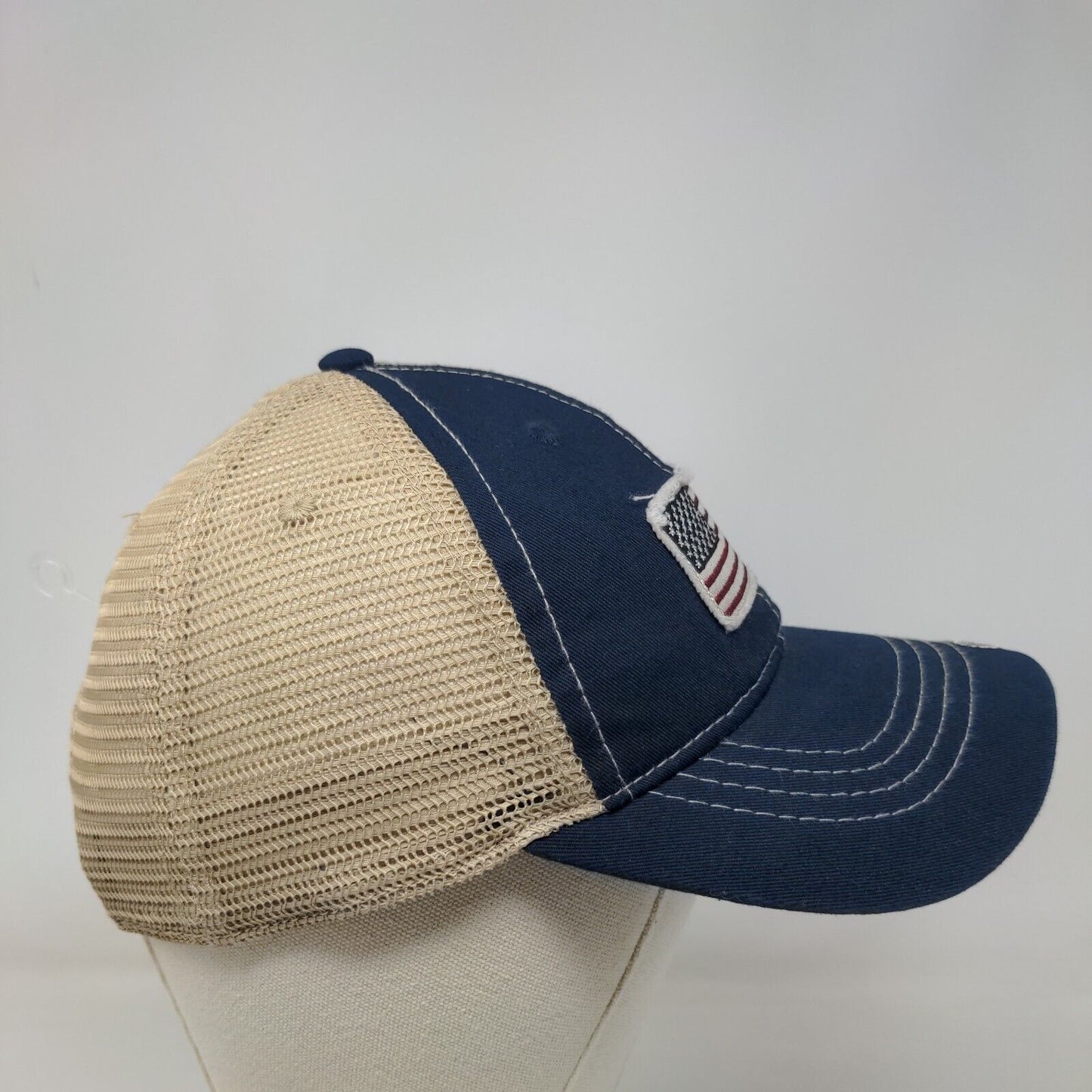 American Flag Orlando FL Snapback Mesh Back Trucker Hat Blue One Size
