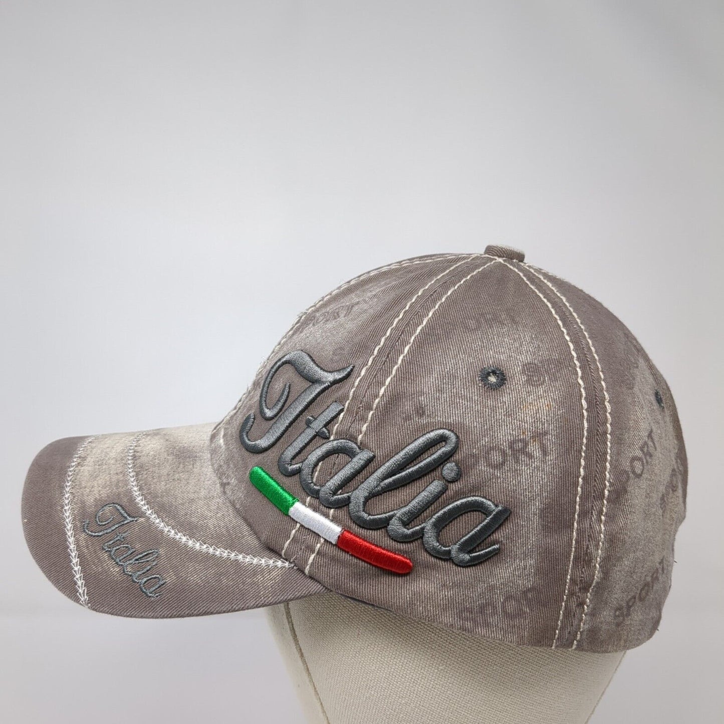 Italia Slideback Hat Brown One Size Adjustable Sport Embroidered 6 Panel