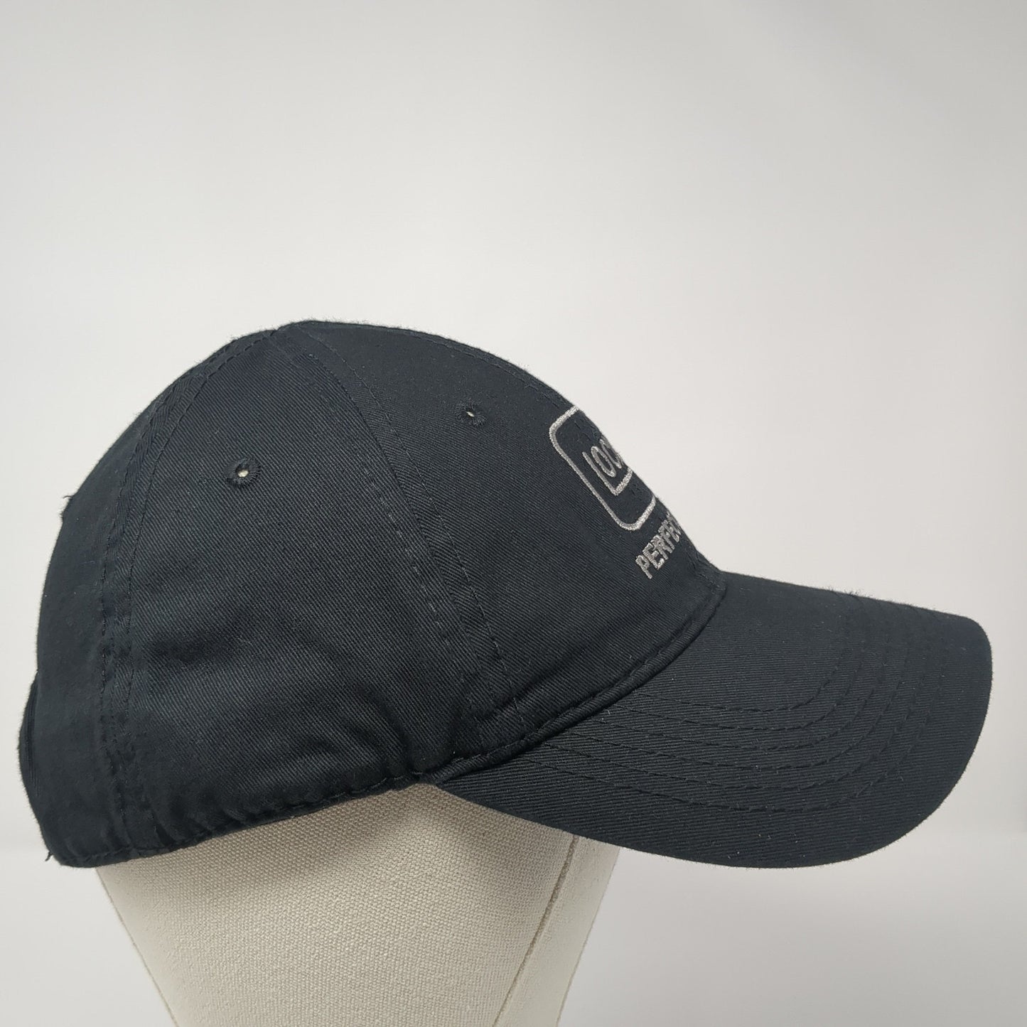 GLOCK Perfection Strapback Hat Black One Size Adjustable Solid 6 Panel