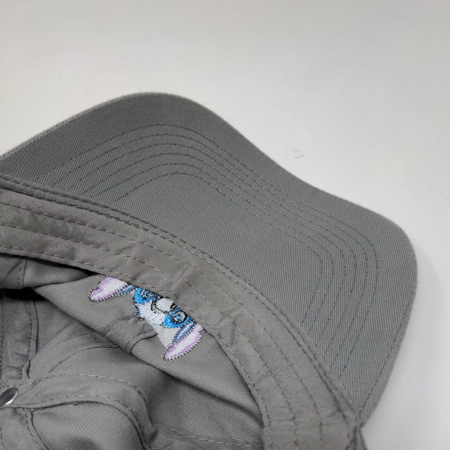 Disney Stitch Ohana Strapback Hat Gray One Size Embroidered 6 Panel