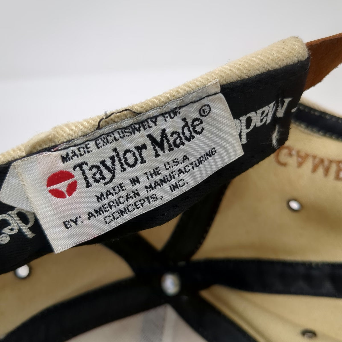 TaylorMade Baseball Cap Brown One Size Leather Strapback Golf Find Your Game Hat