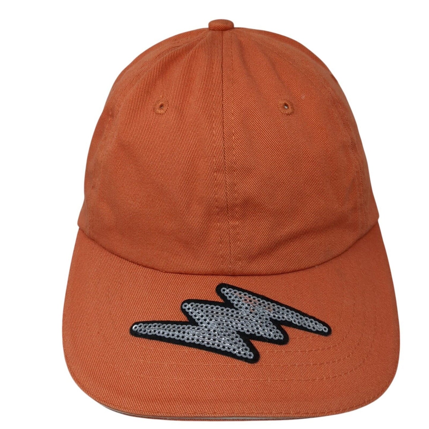 Faded Glory Slideback Hat Orange One Size Adjustable Sequin 6 Panel