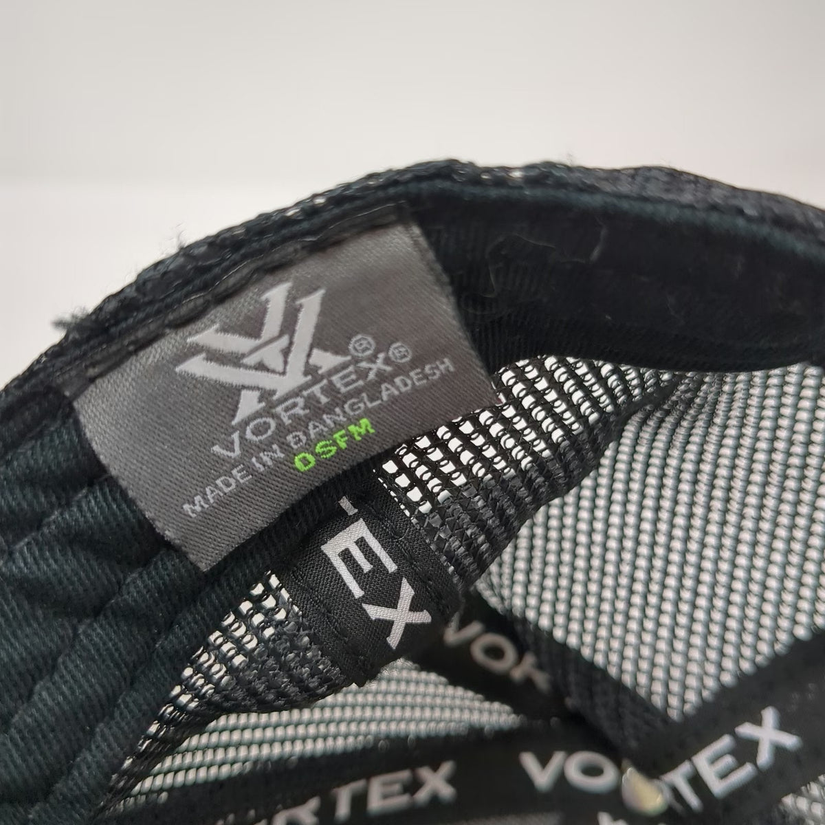 Vortex Optics Trucker Hat Black One Size Mesh Snapback Tonal Logo Structured