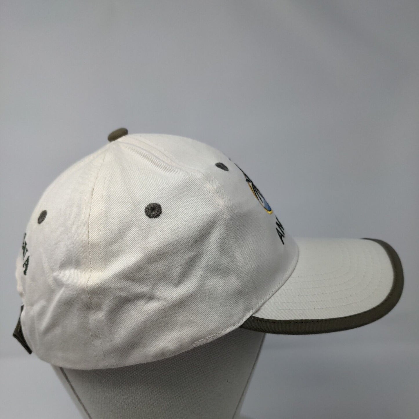 Antigua Palm Trees Strapback Hat Cream OSFA Adjustable Embroidered