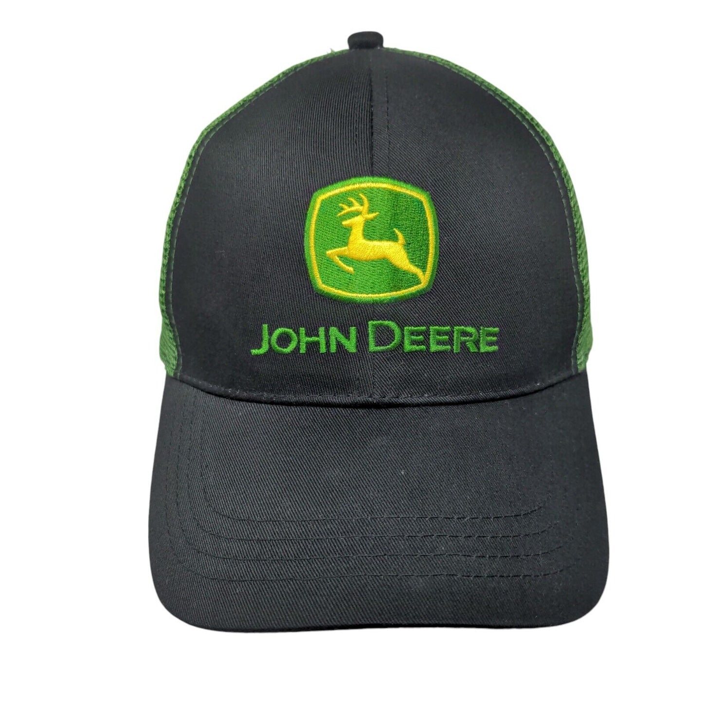 John Deere Strapback Mesh Back Trucker Hat Multicolor OSFM Embroidered