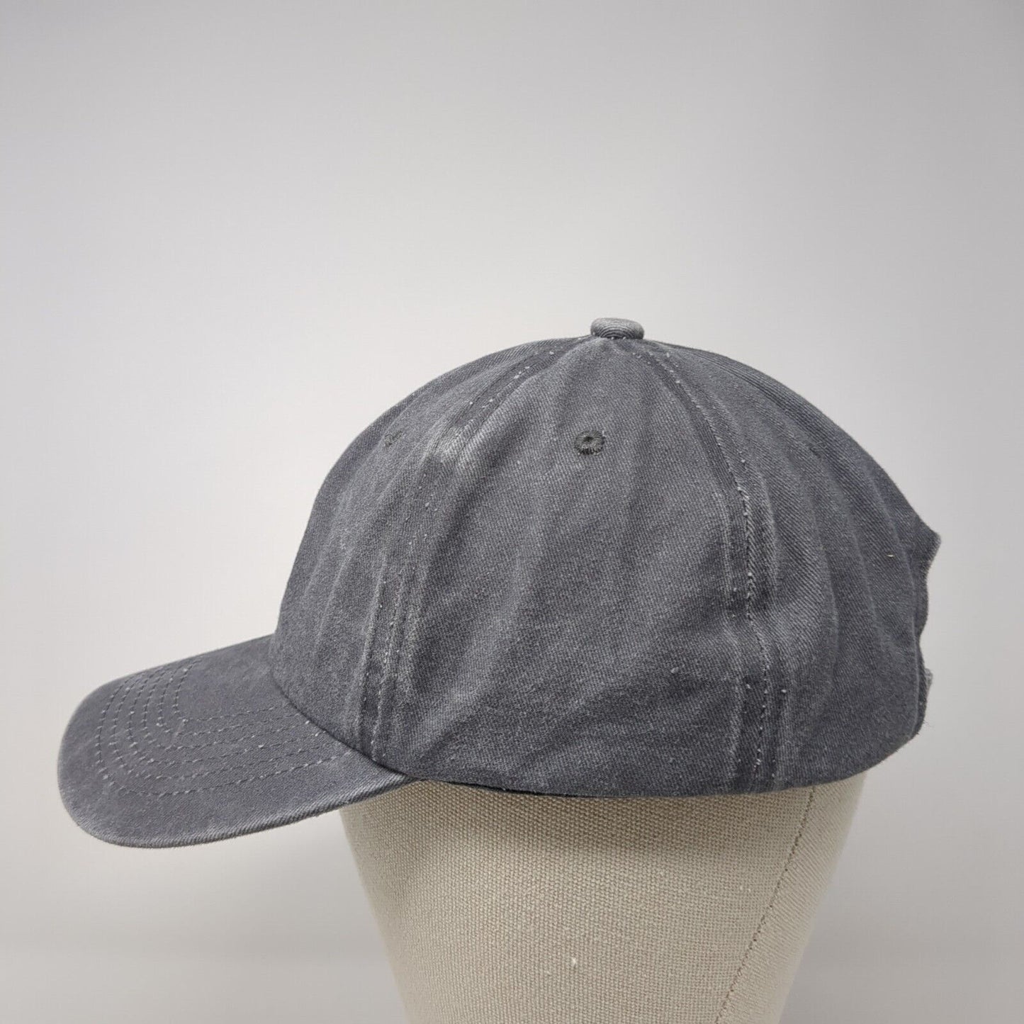 Smiley Face Slideback Hat Gray One Size Adjustable Solid 6 Panel