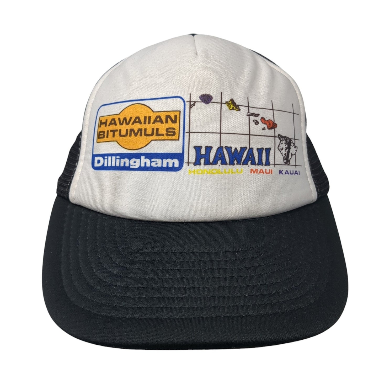 Hawaiian Bitumus Dillingham Trucker Hat Black One Size Mesh Back Sportscap