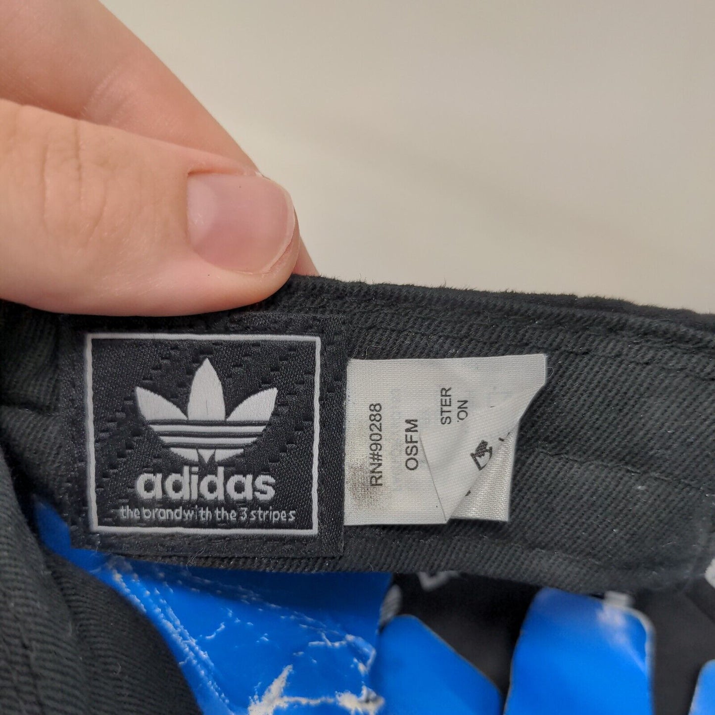 Adidas Trefoil Slideback Hat Black OSFM Embroidered Logo 3 Stripes