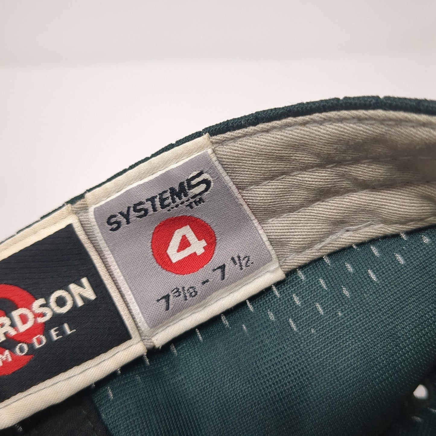 Richardson Fitted Hat Green 7 1/2 Embroidered Logo Solid Vent Holes