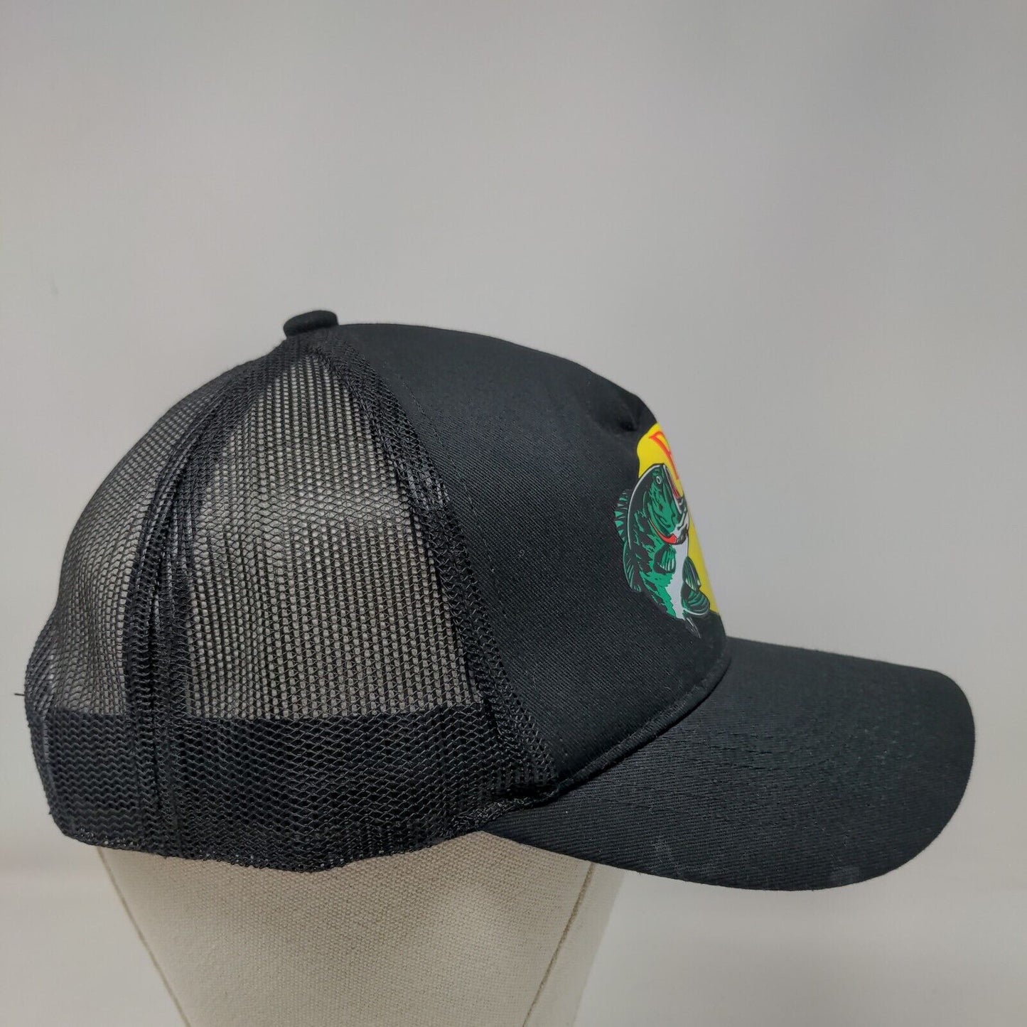 Bass Pro Shops Snapback Mesh Back Trucker Hat Black OSFM Gone Fishing