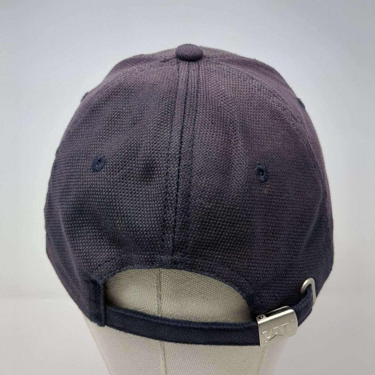 CAT Slideback Hat Blue One Size Adjustable Embroidered Vented Holes 6 Panel