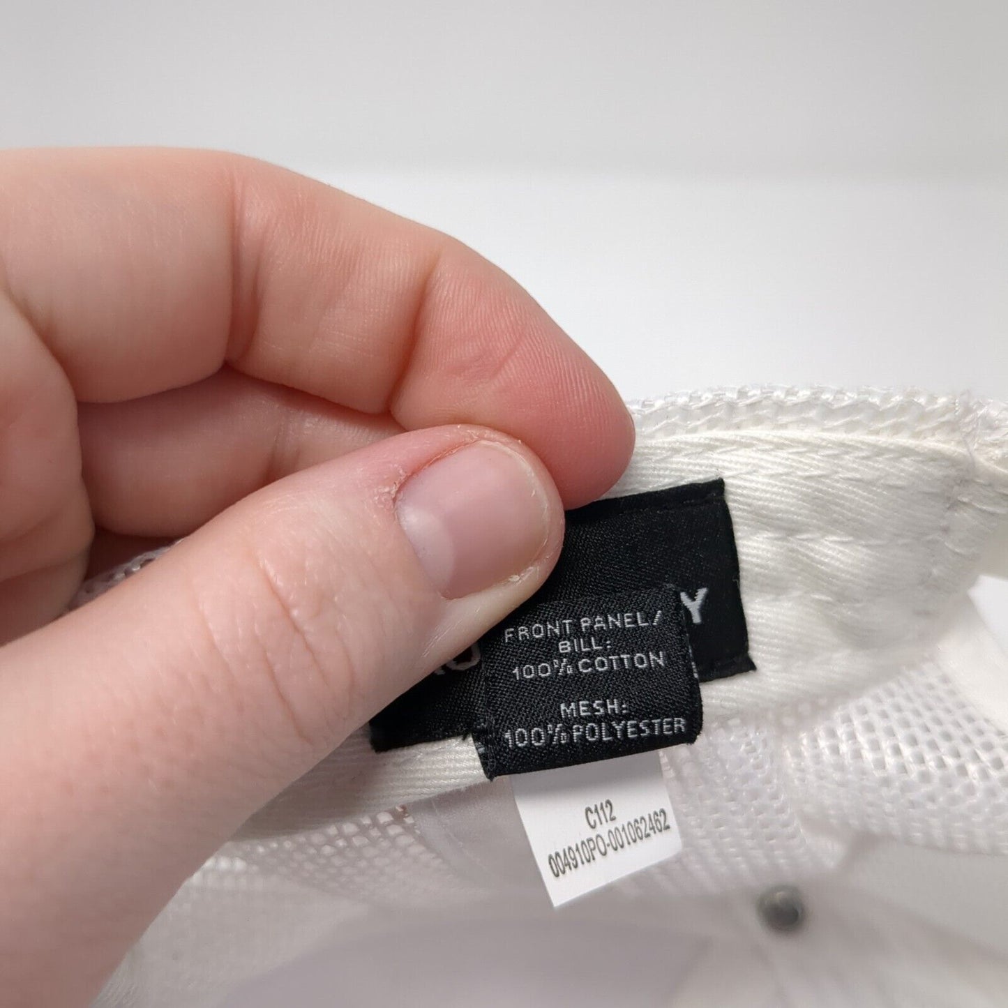 Smiley Crown Snapback Mesh Back Trucker Hat White Cream One Size 6 Panel