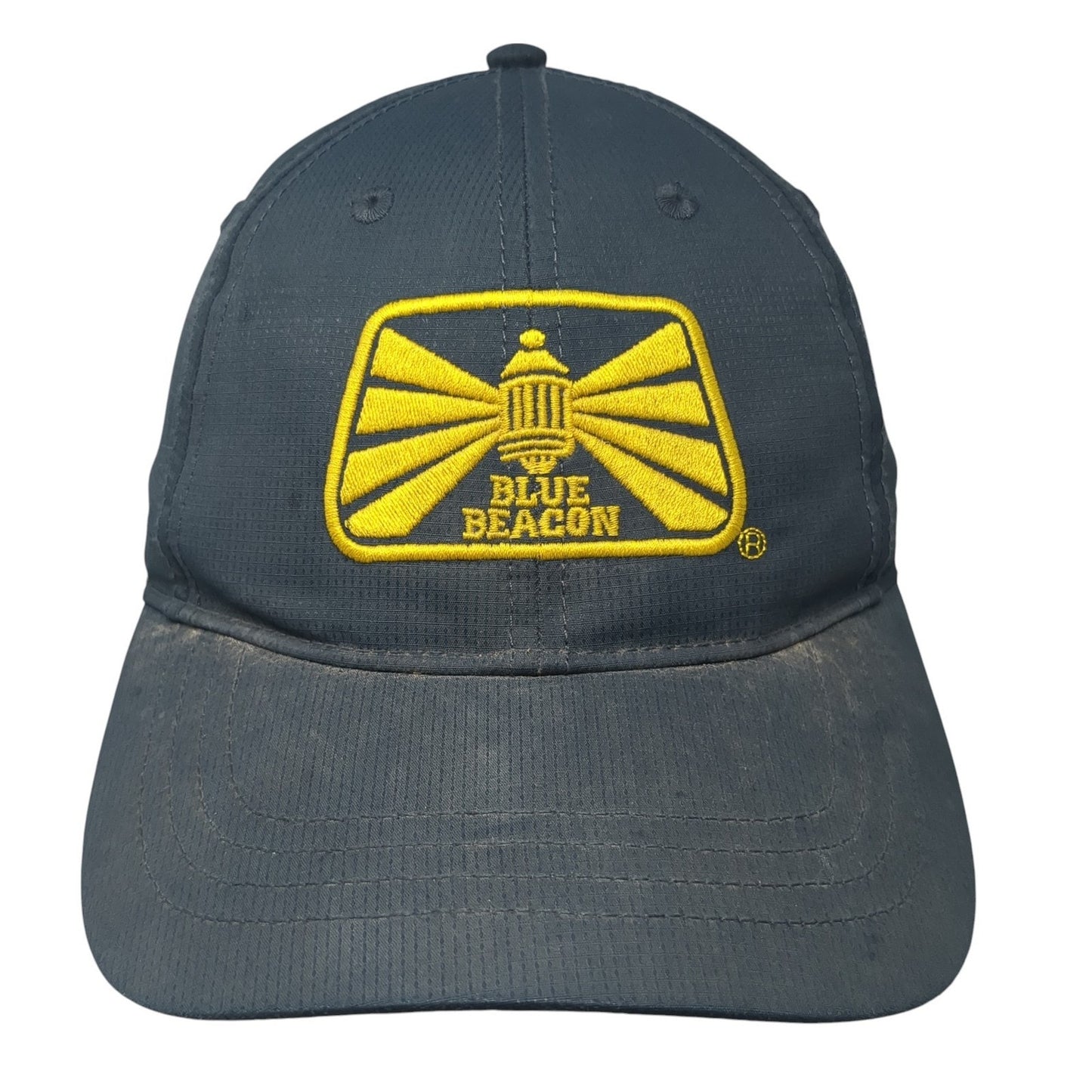 Blue Beacon Strapback Baseball Cap Blue One Size Adjustable Embroidered 6 Panel